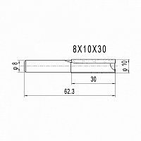 Изображение Фреза пазовая DELTA TOOLS  D=10x30x62 S=8 101.0835